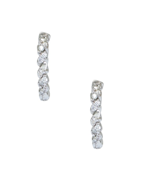 Aretes circulares Carré Basic de plata P 925 con acabado pavé zirconia