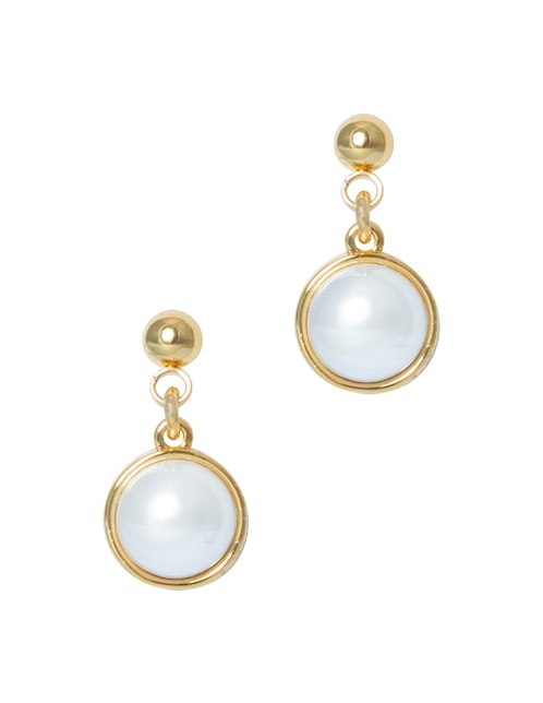 Aretes redondos Westies perla de cristal