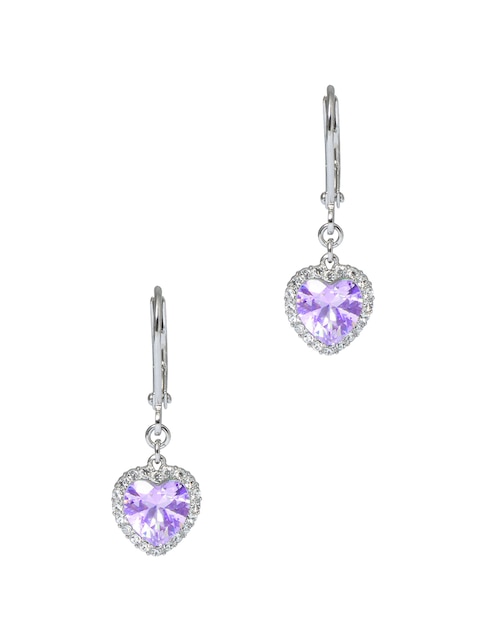 Aretes de corazón Westies con acabado pavé zirconia