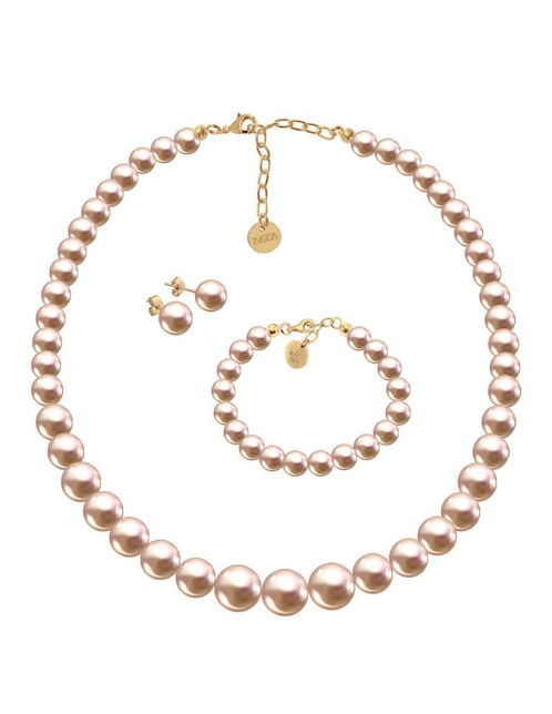 Aretes, collar y pulsera "de (si aplica)" redonda zvezda aurore no aplica "de" metal 18 k perla de cristal