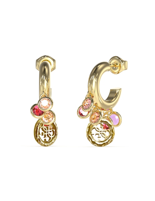 Aretes redondos Guess Petra con acabado brillante circonita