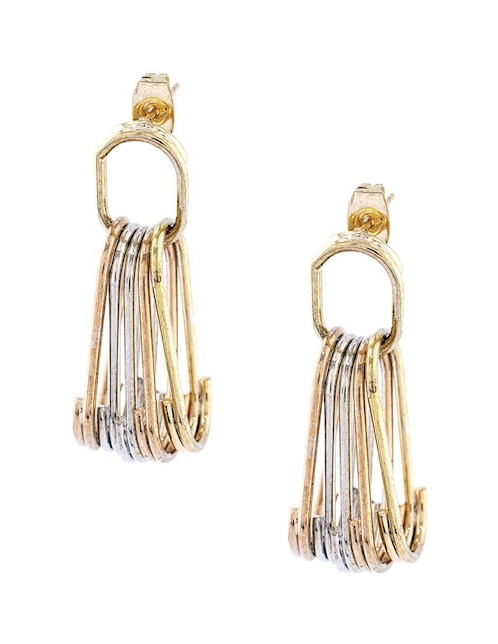 Aretes ovalados The Golden Store con acabado chapa de oro