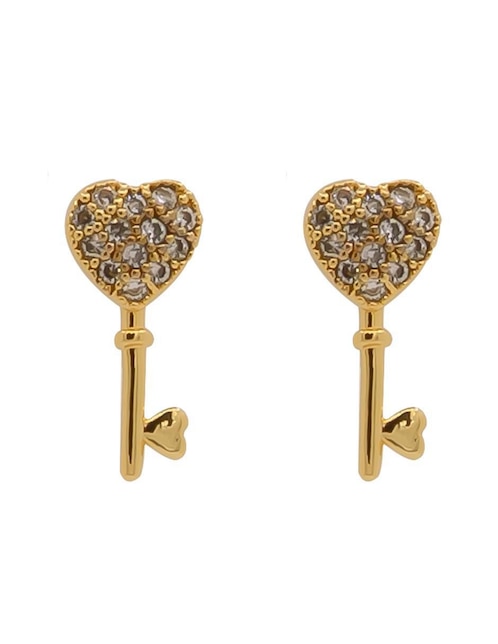 Broqueles Oro Angelus con acabado pavé zirconia
