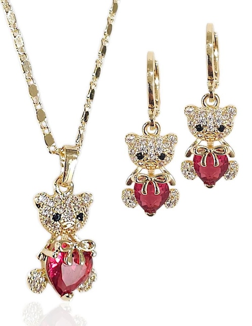 Aretes y collar zirconia
