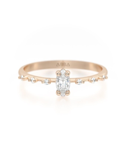 Anillo 14 k de oro zirconia brillante 1