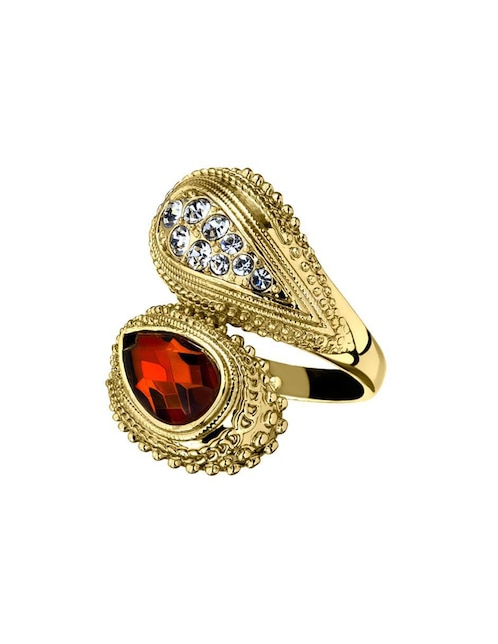 Anillo con gema Ocean Heart Elegance cristal con acabado baño de oro