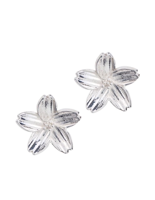 Broqueles de flor Anante de plata P 925 con acabado brillante