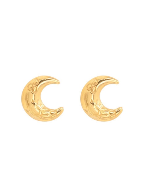 Aretes de luna Oro Angelus con acabado brillante
