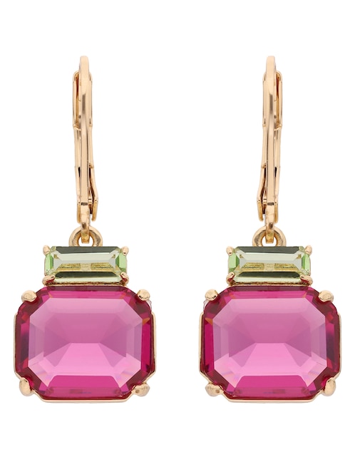 Aretes de rectángulo Lauren Ralph Lauren con acabado brillante cristal