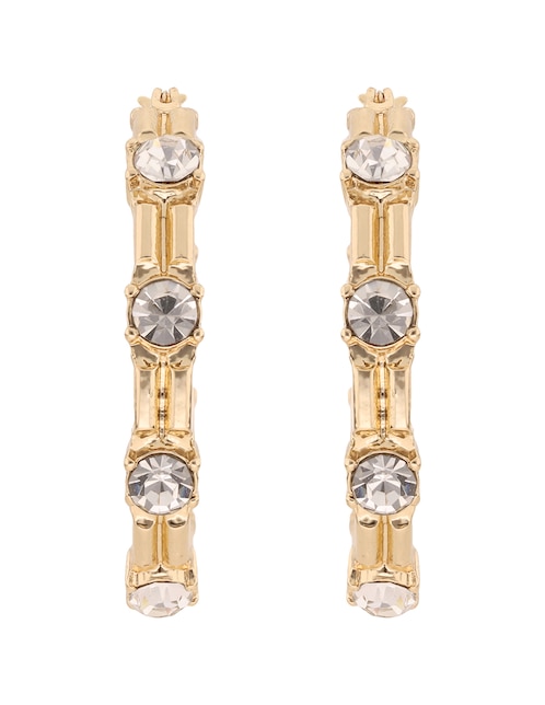 Arracadas Nine West Tunnels con acabado pavé zirconia