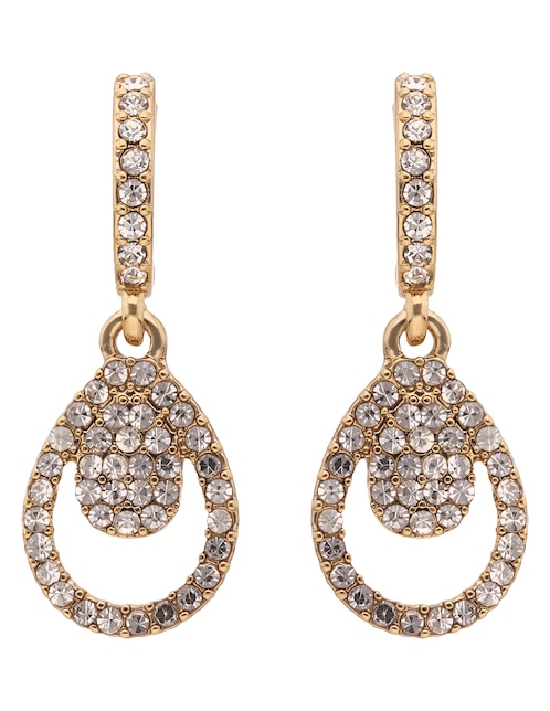 Aretes de gota Ivory Runway con acabado pavé cristal 1