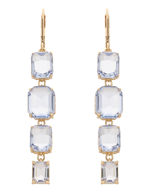 Aretes de rectángulo con acabado brillante cristal 1