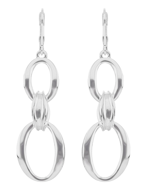 Aretes de círculo Nine West con acabado brillante