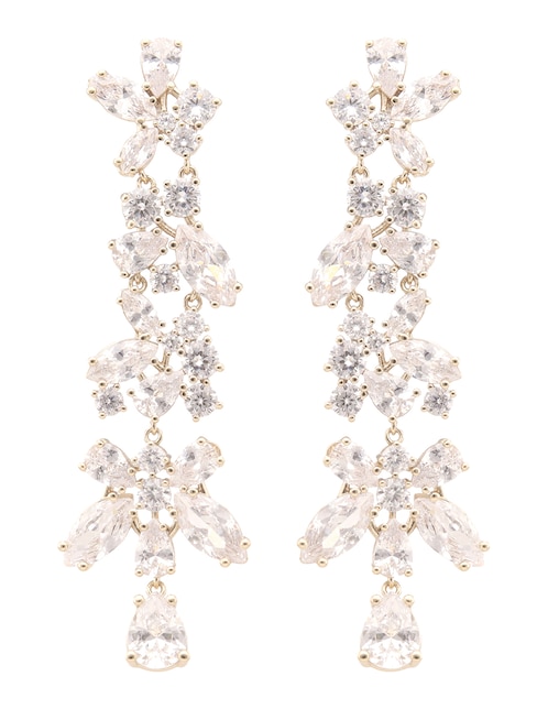 Aretes largos Givenchy Dazzling Haze Gold con acabado pavé cristal