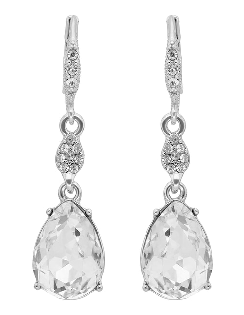 Aretes largos de gota Givenchy Ivory Runway con acabado brillante cristal