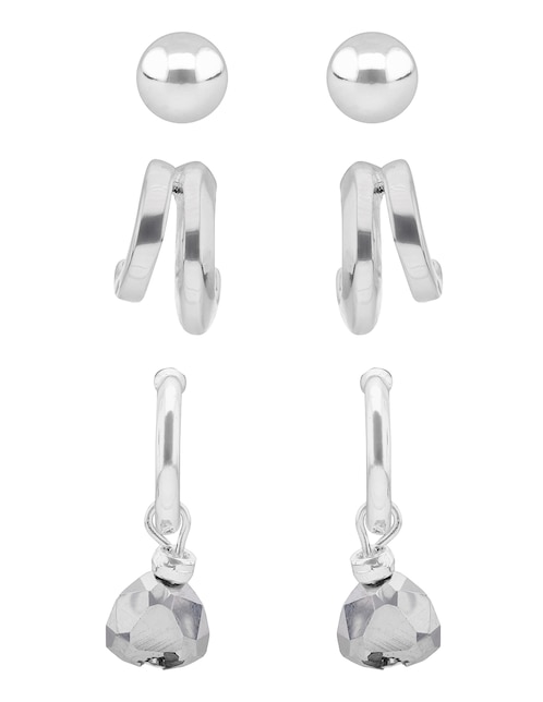 Set de aretes Nine West Stormy Beads con acabado brillante