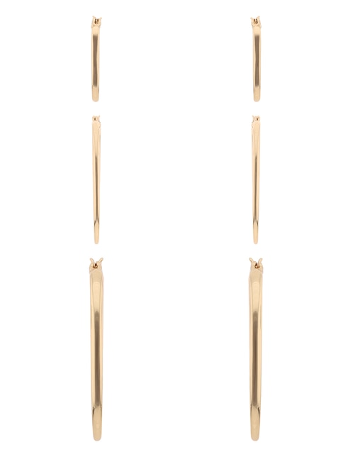 Set de aretes rectangulares Nine West con acabado brillante