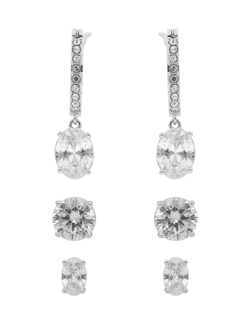 Set de aretes Glamour Hour con acabado pavé cristal 1