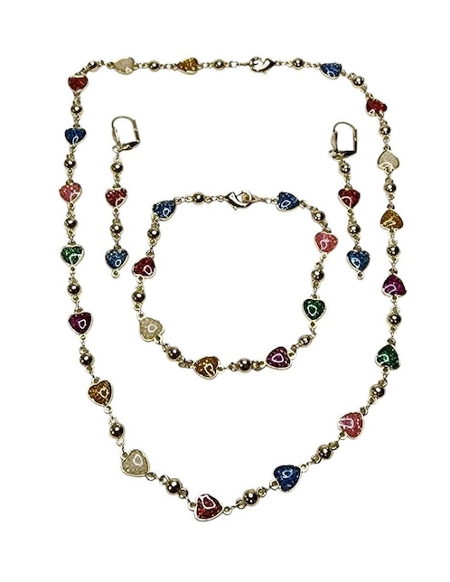Aretes, collar y pulsera de corazón Limerence by Claudia Herrera Amor
