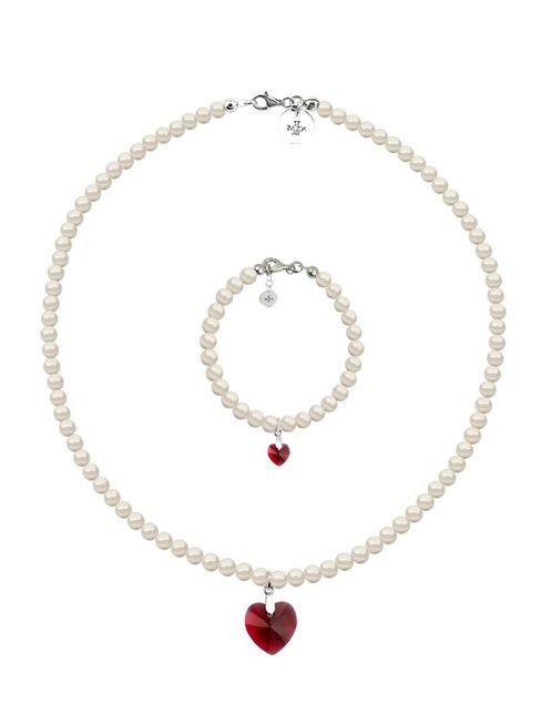 Collar y pulsera "de (si aplica)" corazón zvezda éclair no aplica "de" plata p 925 perla de cristal