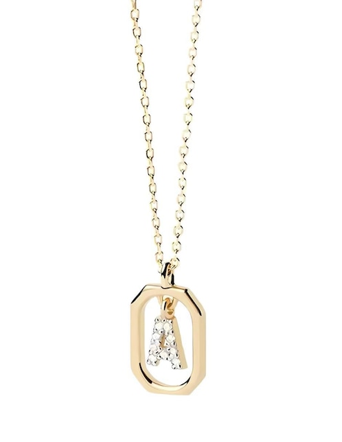 Collar de letra a Mink de plata P 925