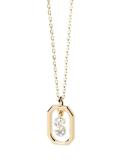Collar de letra s Mink de plata P 925