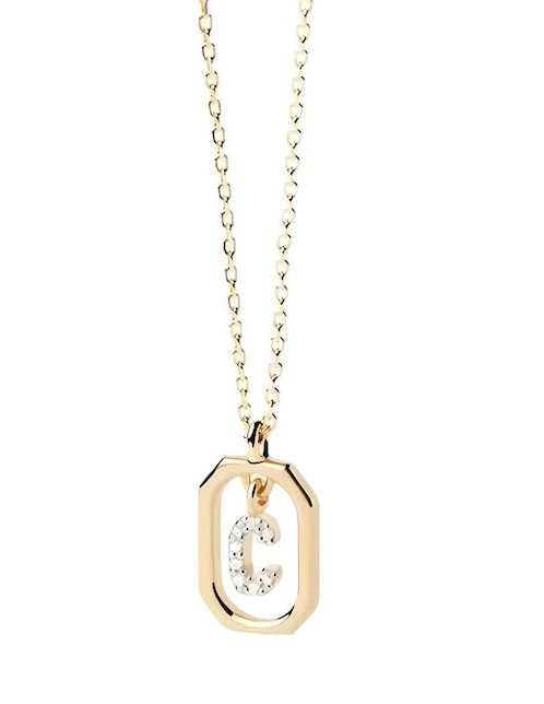 Collar de letra c Mink de plata P 925