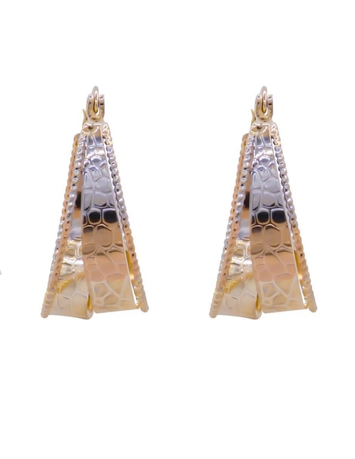 Arracadas triangulares Oro Angelus con acabado brillante