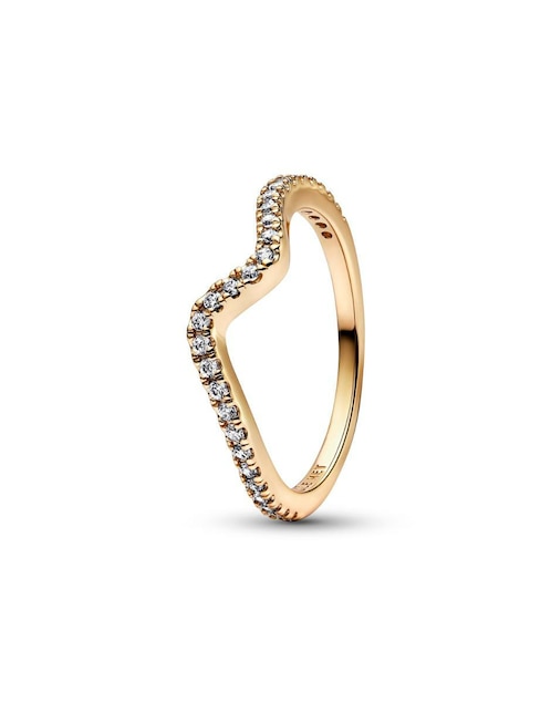 Anillo Pandora Timeless de plata P 925 zirconia cúbica con acabado baño de oro