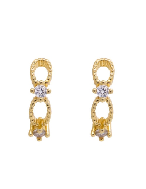Aretes con acabado brillante zirconia