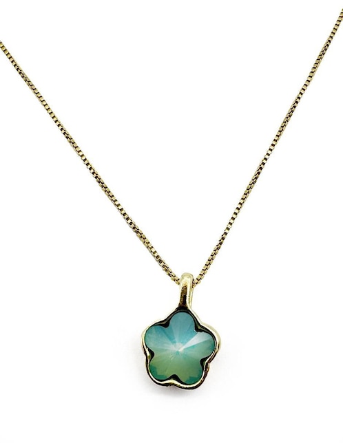 Collar de flor Moon de oro laminado 10 K