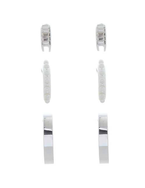 Set de aretes Anne Klein Timeless Trios con acabado brillante