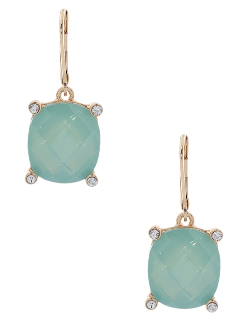 Aretes rectangulares Anne Klein Gemstone Glow con acabado brillante cristal