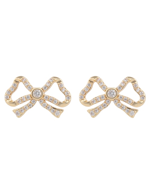 Aretes de moño Glimmering Ears con acabado brillante cristal 1
