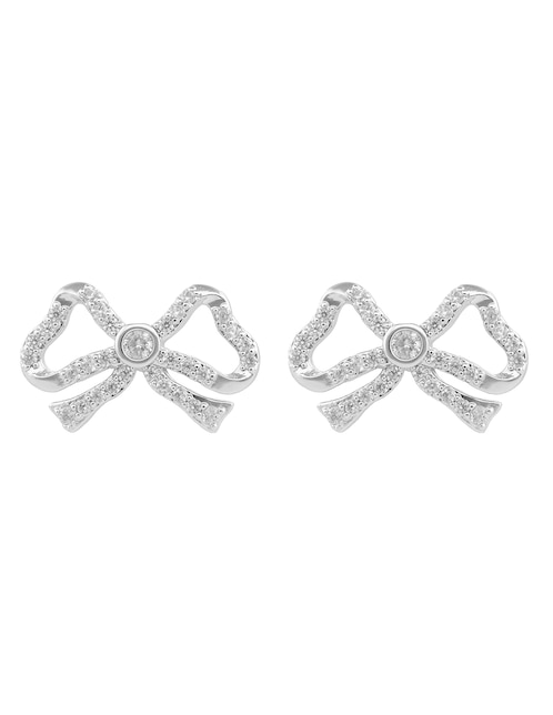 Aretes de moño Glimmering Ears con acabado brillante cristal 1