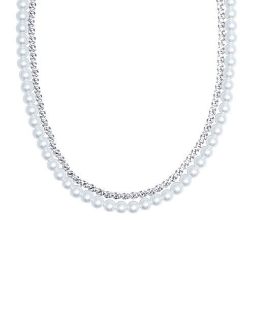 Collar de varios hilos Perla Y Cadena Diamantada 1