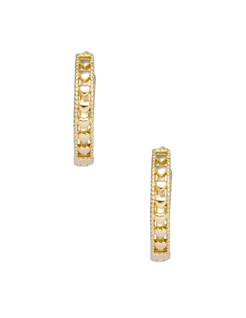 Aretes circulares Metales Corazón Flat con acabado brillante 1
