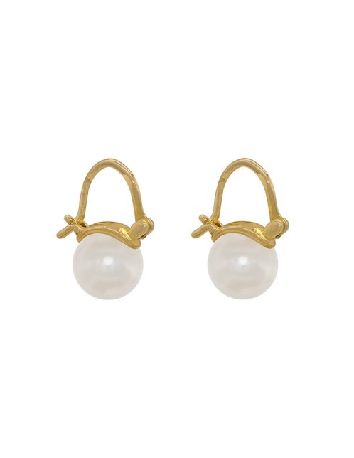 Aretes redondos perla de cristal 1