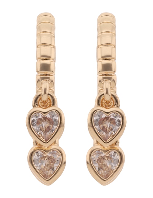 Aretes de corazón con acabado brillante cristal 1