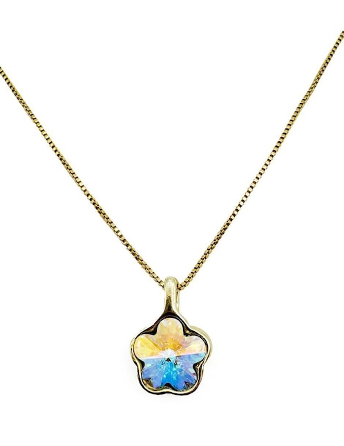 Collar de flor Moon de oro laminado 10 K