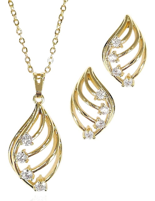 Aretes y collar Og zirconia