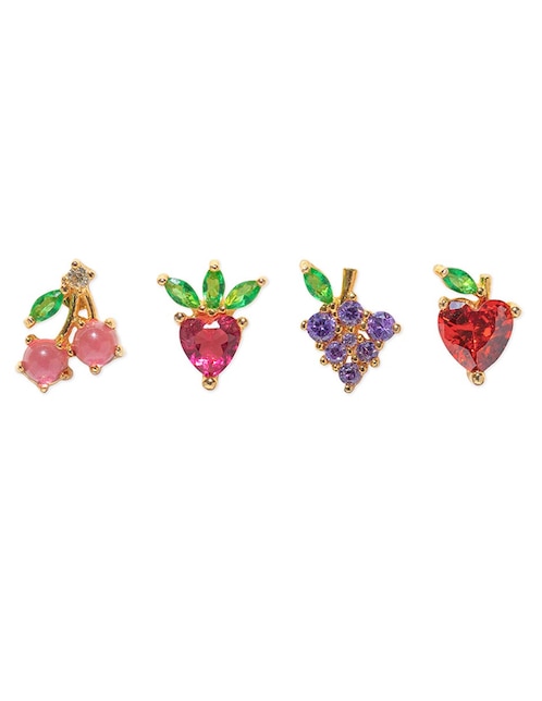 Set de aretes 18 k con acabado chapa de oro 1