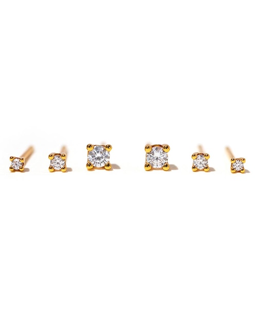 Aretes huggies Classic Radiance 18 k con acabado chapa de oro zirconia cúbica 1