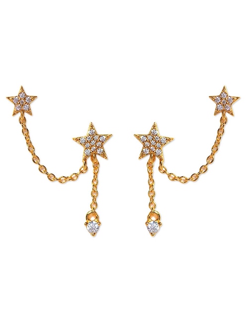 Piercing de estrella 18 k con acabado chapa de oro 1
