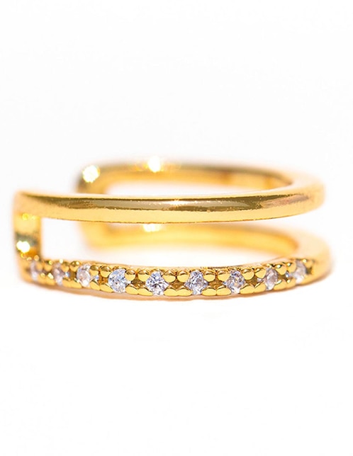 Ear cuff Golden Moments 18 k con acabado chapa de oro zirconia cúbica 1