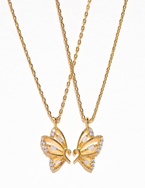 Collar con dije de mariposa Garden 18 K 1