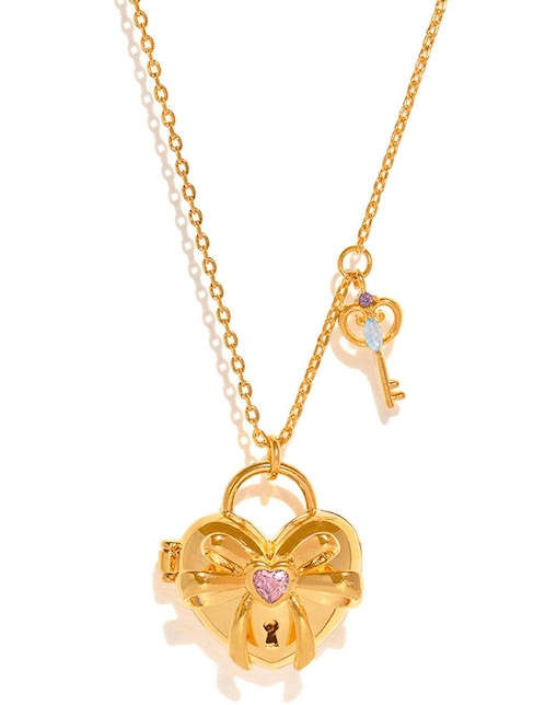 Collar con dije Love de baño de oro 18 K 1