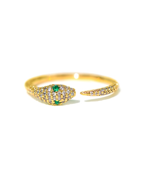Anillo de serpiente Girls Crew Zoo zirconia cúbica chapa de oro