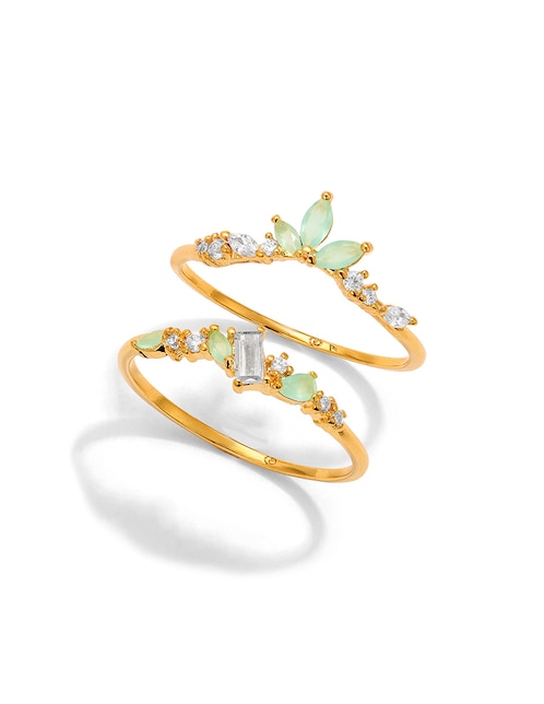 Set anillo Girls Crew zirconia cúbica chapa de oro