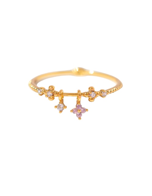 Anillo Charmed zirconia cúbica chapa de oro 1